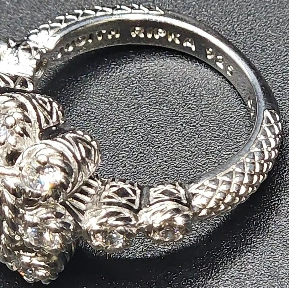Judith Ripka .925 Floral Ring Size 7